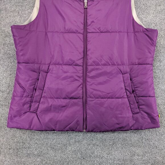Made for Life Puffer Vest Womens Size L Purple Full Zip Pockets Sleeveless - Picture 8 of 13